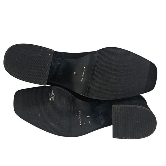 Antonio De Falia Slip On Leather Suede Goth Ankle Boots Block Heel Siz 8 Black - Picture 7 of 15